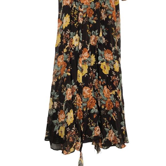 Veronica Beard Avani Dress Silk Floral Print  Maxi Brown NWT 6 Damaged - Picture 6 of 11